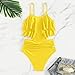 BUERCWS Girls Summer Two Piece Swimsuit Fashion Tiered Ruffle Bikini Bathing Suit Beach Swimwear with Shorts 7-13 Years Bathing Suit Kids Two Piece Yellow 7-8Years