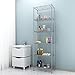 Homdox 6-Tier Storage Shelf Wire Shelving Unit Free Standing Rack Organization with Adjustable Leveling Feet, Stainless Side Hooks, Silver