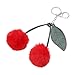 bismarckbeer Niedliches Plüsch-Kirsch blatt Pompom Ball Rucksack Auto Anhänger Schlüssel anhänger Schlüssel anhänger 1