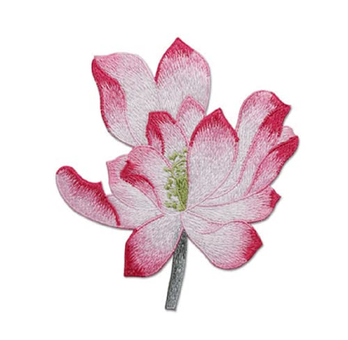 Beautiful Lotus Flower Patch, Elegant Lotus Blossom Embroidered Applique For Clothes Backpacks T-Shirt Jeans Skirt Vests Scarf Hat Bag (Pink Lotus) #TOP2