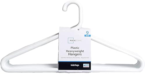 Perchas de tubo de plástico para adultos extra pesadas fuertes, color blanco, 9 unidades