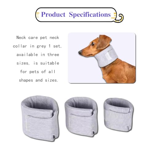 Image of Cat Cone Collar for Pet with Spinal IVDD Issues After Surgery Recovery, Adjustable Cat Neck Brace Elizabethan Collar, Neck Cervical Cone to Stop Licking for Small Medium Dog Puppy Kitten (Grey, S)