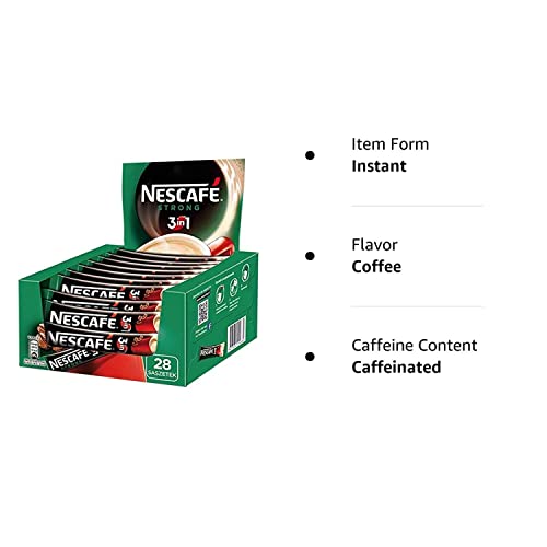 Nescafe 3 In 1 Strong Instant Coffee Single Packets, (Pack Of 28) #TOP3