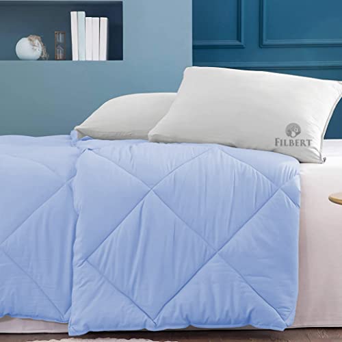 Image of Filbert - Winter Comforter Single Bed 300 GSM Microfiber Blanket for Winter Soft & Cozy Diamond Stitch Quilt (60 inch x 90 inch Inches /152cm x 228cm) - Comforter Single Bed|Sky Blue