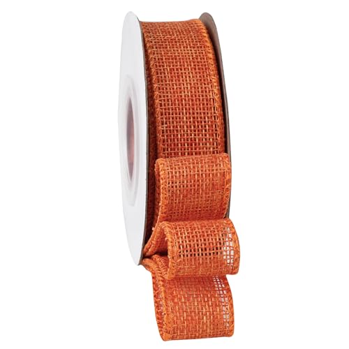 SDZMDL Orange Wired Burlap Ribbon, Ribbon with...