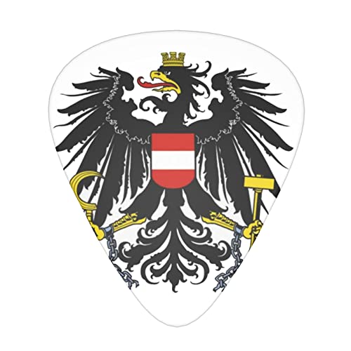 Lot de 12 médiators pour guitare électrique acoustique avec emblème national de l’Autriche - Les Beatles, Paul McCartney, John Lennon, RIngo Starr, George Harrison Lot de 12 médiators pour guitare électrique acoustique avec emblème national de l'Autriche