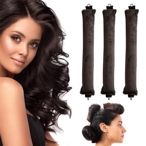 JDCMEI 3 Piezas Rizador Pelo Sin Calor, Rizador Pelo Ondas Sin Calor Rulos para Dormir Sin Calor Rizador para Ondas Grandes Barras Flexibles con Ganchos para Todos Los Tipos de Cabello