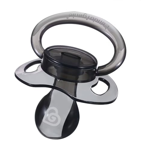Image of Landofgenie Large Shield Adult Size Pacifiers Bone Shape Transparent Design Pacifier Black