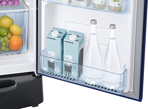 Image of Samsung 183 L, 4 Star, Digital Inverter, Direct-Cool Single Door Refrigerator (RR20C2824HV /NL, Himalaya poppy Blue, Base Stand Drawer)