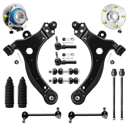 Detroit Axle - Front 14pc End Kit for Chevy Impala Monte Carlo LaCrosse Regal Century Grand Prix 2 Wheel Bearing Hubs 2 Lower Control Arms 4 Tie Rods 2 Boots Replacement 4 Front Rear Sway Bars