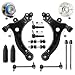 Detroit Axle - New Complete 14-Piece Front Suspension Kit - 10-Year Warranty- Front: 2 Wheel Bearings, 2 Control Arms & Ball Joints, 4 Tie Rod Ends, 4 Sway Bar Links, 2 Tie Rod Boots...