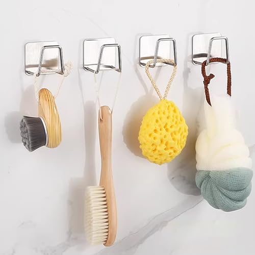 4 Pcs Stainless Steel Sink Drying Rack Set, Kitchen Drain Shelf & Bathroom Sponge Holder with Hooks