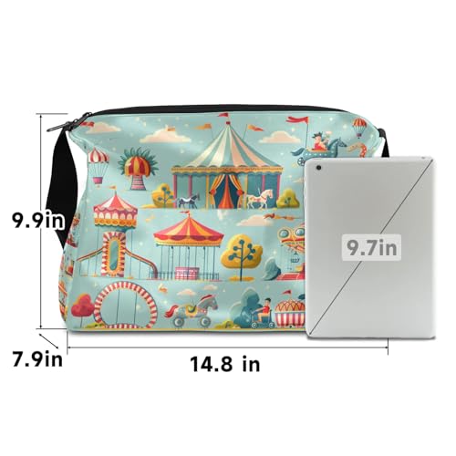 Weekend Bag Amusement Park Cute Lightweight Carry On Duffel Bag Waterproof Gym Bag Pu Leather Duffle Bag for Workout Travel Sport4