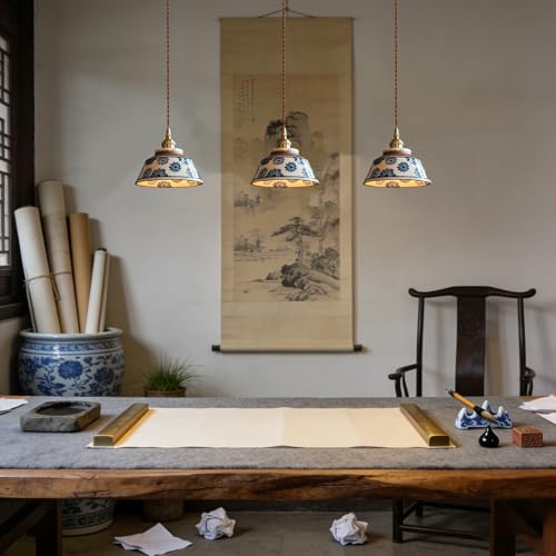Lámpara de porcelana china para isla de cocina que transforma tu comedor 5