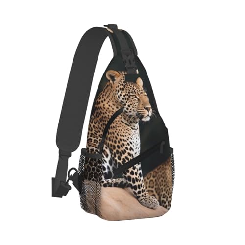 Bolso sling unisex negro tipo chest bag miniatura 7