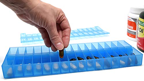 Image of PillThing Monthly Pill Organizer 1 Time a Day, 31 Day Pill Organizer Dispenser with Extra Compartment, Large Daily Pillbox Case for Vitamins, Supplements, Fish Oil (Pack of 2)