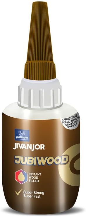 JubiWood Super Glue 50g | Quick-Dry Cyanoacrylate Wood Adhesive | Instant One Drop Glue for Furniture, Flooring, Handicraft, Carpentry & Home Repairs