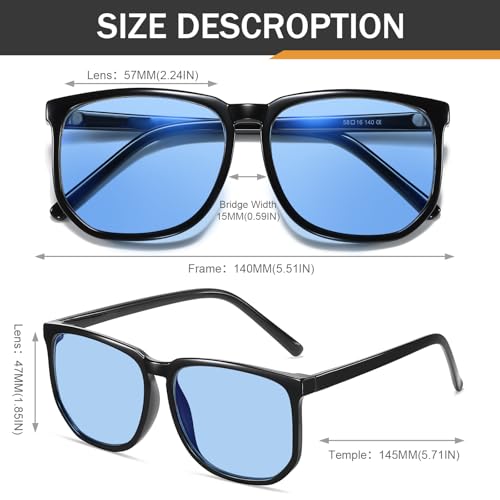 Polarized TR90 Oversized Square Sunglasses Men Women Retro Rectangular Black Ultralight Frame Glasses2