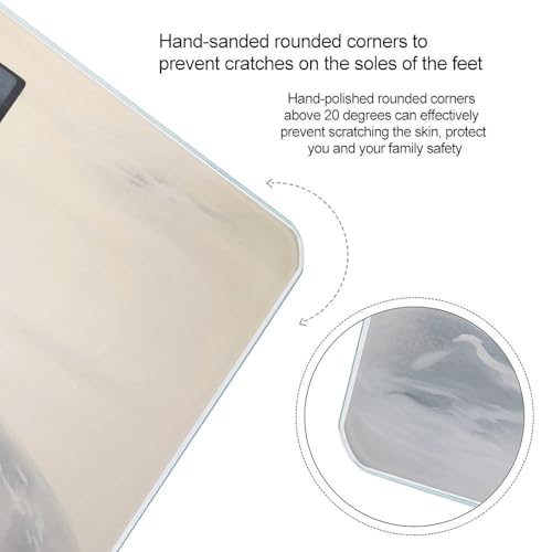 Báscula digital de baño con pantalla LCD y plataforma de vidrio templado miniatura 4