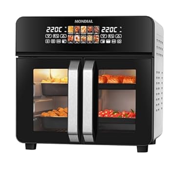 Air Fryer Forno 25L French Door, Mondial, Preto/Inox, 2000W, 127V - AFDO-25L-FD