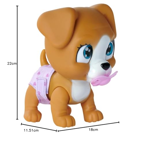 Simba 105953050 – Pamper Petz Hund, mit Trink- und Nässfunktion, Spielzeughund für Kinder ab 3 Jahren, Welpe zum Spielen, mit Überraschung und magischer Pfote
