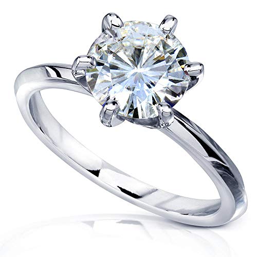 Kobelli Classic Solitaire Round Brilliant Moissanite Engagement Ring 2 Carats 14k White Gold3