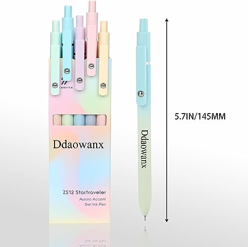 Image of Ddaowanx Gel Pens, 5 Pcs 0.71mm Quick Dry Black Ink Pens Fine Point Smooth Writing, Gradient Color, Aesthetic Cute Office School Supplies Gifts for Women
