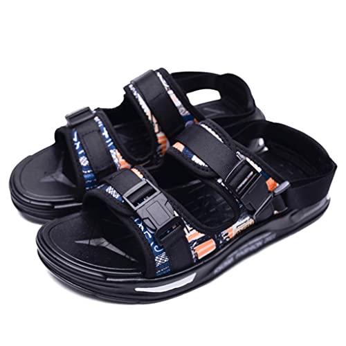 Men's Sandals Outdoor Casual Sandals Beach Comfortable Outdoor Soft Bottom Dual-use Slippers for Men(D,41)