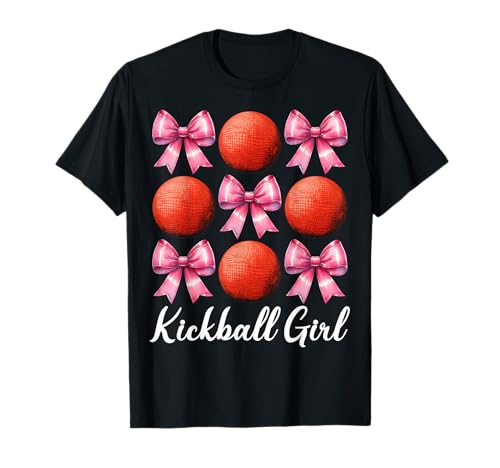 Kickball Girl Kickball Mom Mama Mother's Day Coquette Bow T-Shirt
