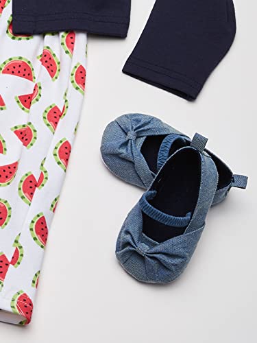 Image of Hudson Baby Girls' Cotton Dress, Cardigan and Shoe Set