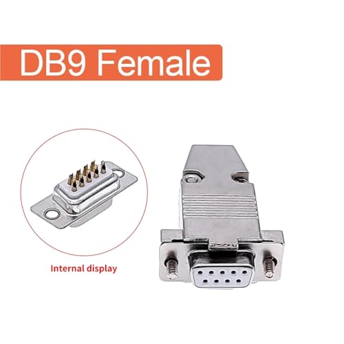 Conector VGA DB9 hembra de 9 pines para cable de datos RS232 con carcasa metálica resistente 2