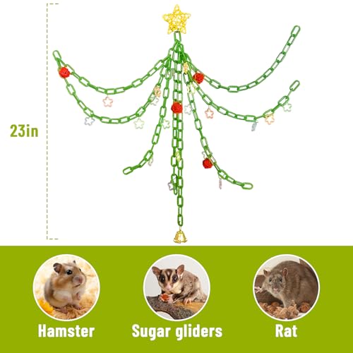 Sugar Glider Toys,Sugar Glider Hanging Climbing Toys,Glow in the Dark Sugar Glider Swing Toys,Sugar Glider Hamster Rats Toys,For Climbing,Exercising,Jungle Exploration Sugar Glider Cage Accessories - Thumbnail 2