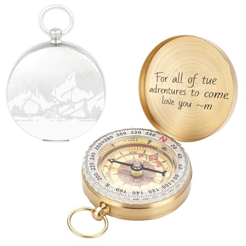 Brújula de bolsillo personalizada en latón para hombre miniatura 1