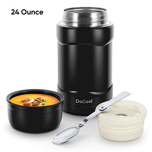 DaCool Hot Food Jar Insulated Lunch Containers Food Thermos 24 oz Vacuum Stainless