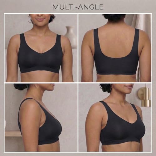 Image of UnderFlex Seamless Sports Ice Silk Bra for Women Wireless Breathable Summer Invisible No-Line T-Shirt Bra Soft Padded Everyday Comfort Bra Lightweight Stretch Gather Support Lingerie