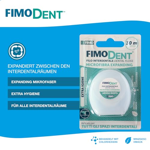 Fimodent Zahnseide 30 m - Mikrofaser, Dehnt Sich Zwischen den Zähnen für Maximale Hygiene, Ideal für Normale und Weite Zwischenräume – Bild 4