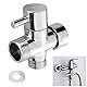 3-Wege Umschaltventil, Umstellventil Dusche, Wasserhahnadapter Badezimmer Ventil Chrom poliert 3/4 1/2 Zoll T-Adapter für Waschbecken Bad Duschspray Küche
