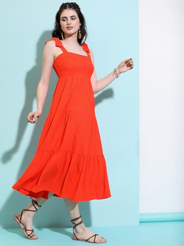 Image of Tokyo Talkies Women's Sleeveless Shoulder Straps Solid Dresses | Stylish| Casual