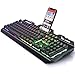 YINDIAO Mechanische Gaming-Tastatur Kabelgebunden – Schwarz, Metallgehäuse, RGB-Hintergrundbeleuchtung mit Helligkeitsregelung