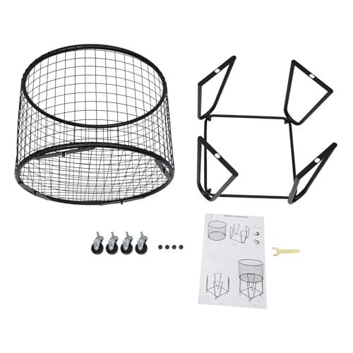 Image of Wire Metal Deep Set Rolling Laundry Basket,Wire Laundry Basket With Wheels