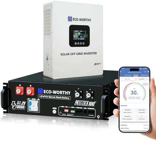 ECO-WORTHY Home Power Station Backup Power,5120Wh LiFePO4 Battery...