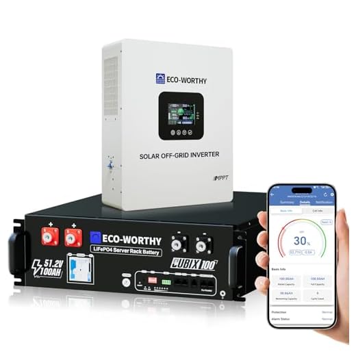 ECO-WORTHY Home Power Station Backup Power,5120Wh LiFePO4 Battery Support Communication,Bluetooth and WiFi,AC 5000W Inverter,1Hr/2.5Hr Fast Charge,for Home Backup,Emergency,Solar System Components