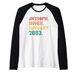 awesome since january 2003 birthday vintage 2003 men women maglia con maniche raglan