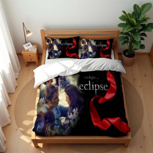 Juego De Funda Nórdica Twilight De Algodón Premium Antialérgico Y Antiácaros Colección De Ropa De Cama Transpirable Ideal para El Verano (Claro 02,150x200cm-Cama 90)