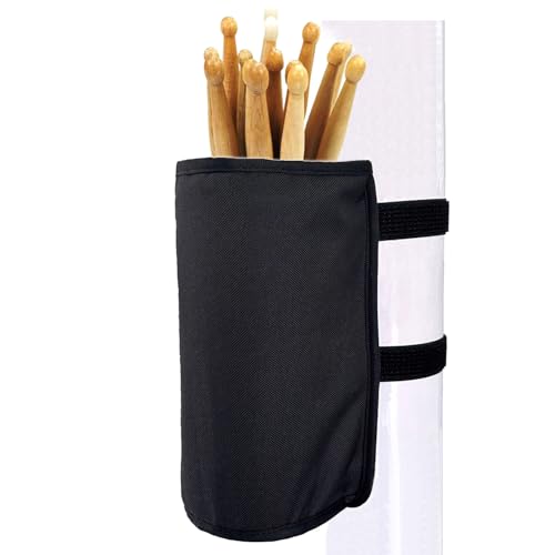 CHJCKOO Drumstick Holder Drum Sticks Nylon Holder High-Capacity Bag for Drumsticks Mallets Brushes Drum Set Accessories (Straight Mouth)