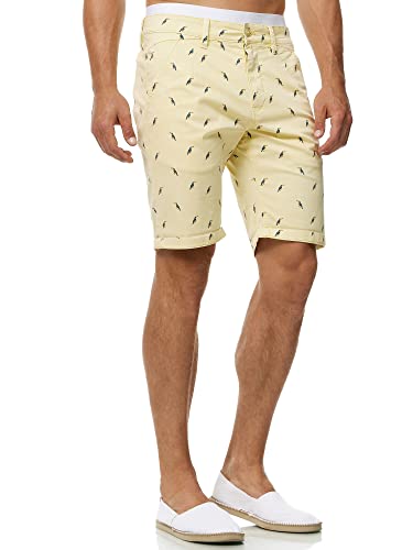 Indicode Herren Elisa Chino Shorts mit 4 Taschen aus 98% Baumwolle | Bermuda Sommershorts für Männer Pale Banana, L