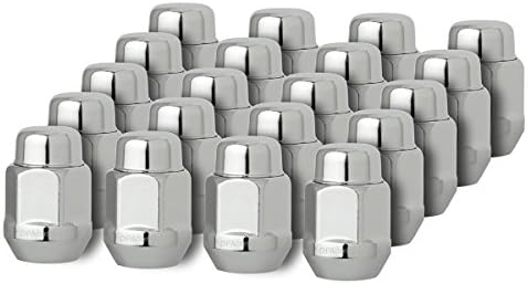 DPAccessories 20 Chrome 12x1.5 Closed End Bulge Acorn Lug Nuts - Cone Seat - 13/16" Hex D3716-2305/20