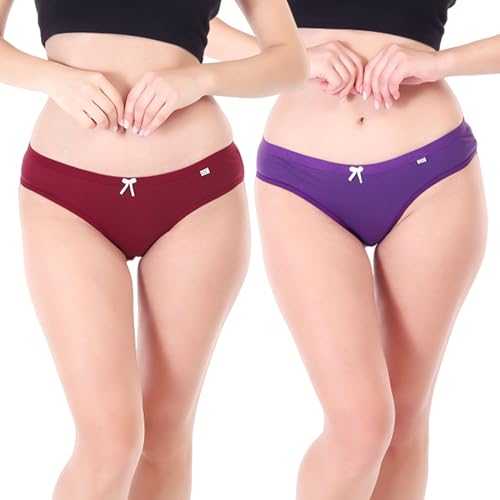 Image of XJARVIS CARIBEANCHIC Women's Hipster Panty Made with Cotton Soft Stretchable Underwear for Women, Full Coverage Bikini Briefs, Breathable & Comfortable Ladies Innerwear - Multicolor