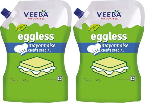 Image of Veeba Eggless Mayonnaise (700 Grams) I Veg Mayonnaise I 100% Vegetarian Mayo I Extra Creamy and Delicious I Rich and Thick Texture I Dip, Spread and Dunk(Image May Vary) (Pack of 2)