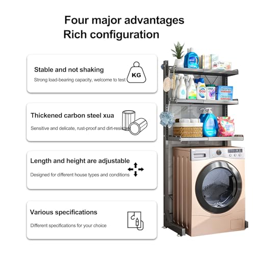 Étagères de rangement pour buanderie modulables avec stratifié réglable - 5